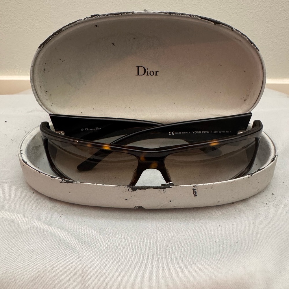 Dior Black and Brown Sunglasses with Case